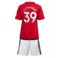 Camisa de Futebol Manchester United Scott McTominay #39 Equipamento Principal Infantil 2023-24 Manga Curta (+ Calças curtas)